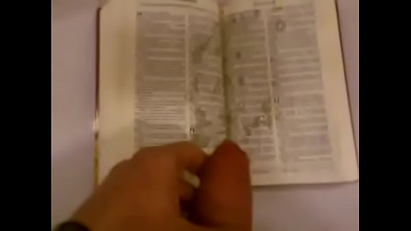 Piss & cum on holy book! 