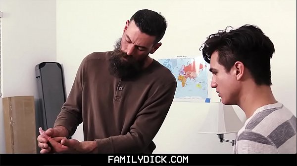 Play MP4 - FamilyDick - StepDaddy teaches virgin stepson to suck and fuck