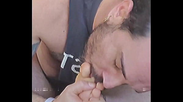 hippie playing with dick and foot 