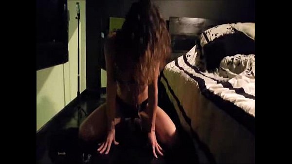 Sexy wife riding wall dildo_1