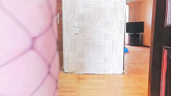 Stunning shemale walking barefoot on sandy warm beach 