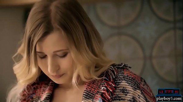 Tight young blonde model sensual striptease at home 