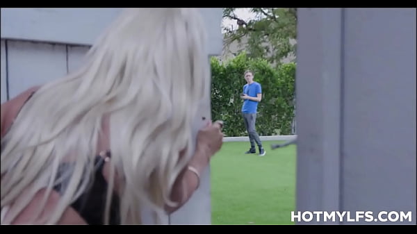 Blonde Big Tits MILF Bombshell Sex With Young Big Dick Neighbor Boy 