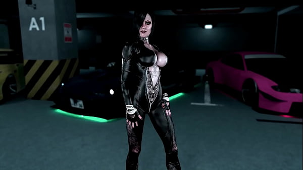 Tattooed mistress lisbeth salander posing in provocative leather outfit 