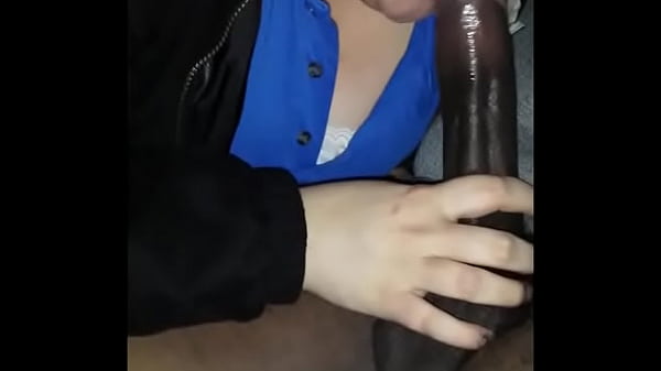 Chunky white gal sucking a_black meatstick