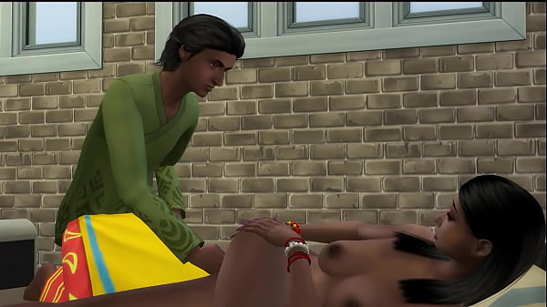 Indian step brother helps his nymphomaniac finding her in bed naked aftermasturbating