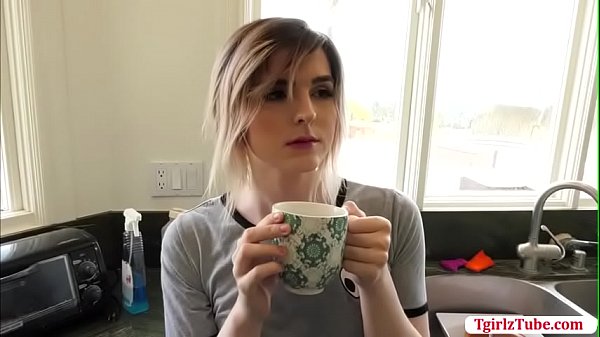 Teen TS Ella finally sees Stepdads bigcock