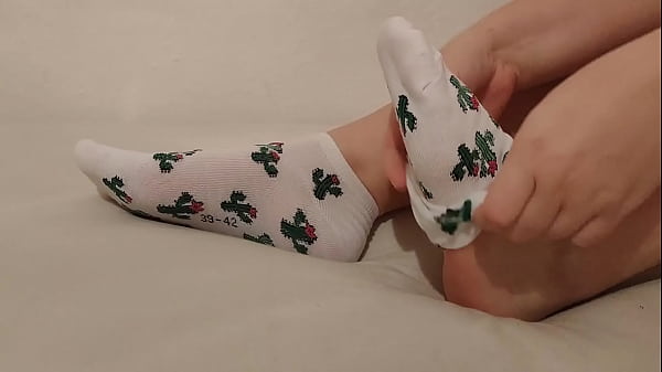 Showing off new cute socks 