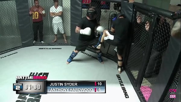 After winning inthe ring Justincan fuck the brunette Charlie as a reward