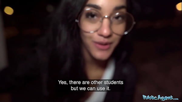 Public Agent She keeps her glasses on as she gets fucked on a washing machine in a basement laundry room. 