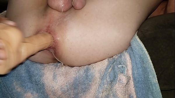 Prostate explodes while dildo is deep 