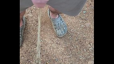 Pissing outside 