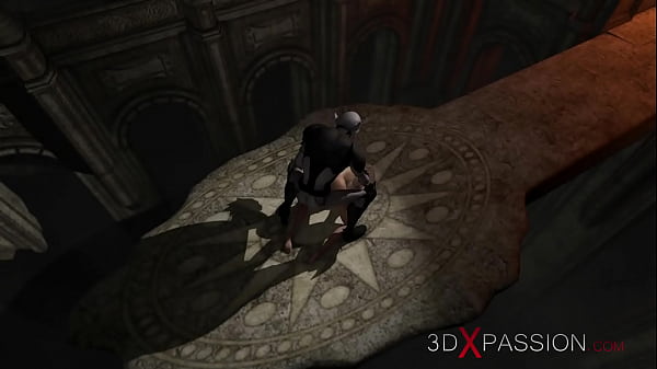 A sexy woman gets fucked hard by a demon Zepar on_the altar of sacrifice