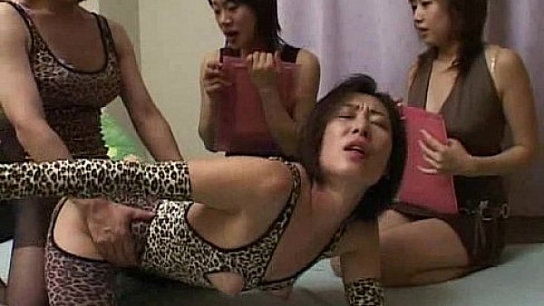 Crossdresser fucks mistress in front of two other ladies 