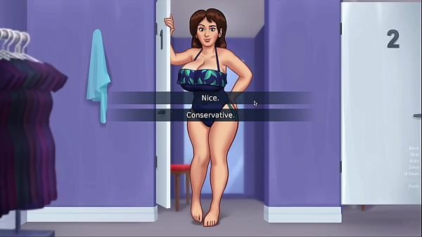 Play MP4 - Summertime Saga - Busty Milf shows off her sexy body trying out new bikinis