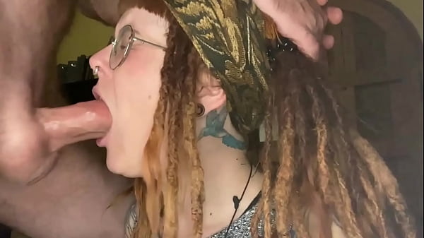 Cute nerdy girl reviewing a big cock