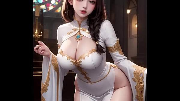 AI模特 教堂大奶性感修女