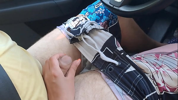 Public_car handjob from teen stepsister in forestroad.