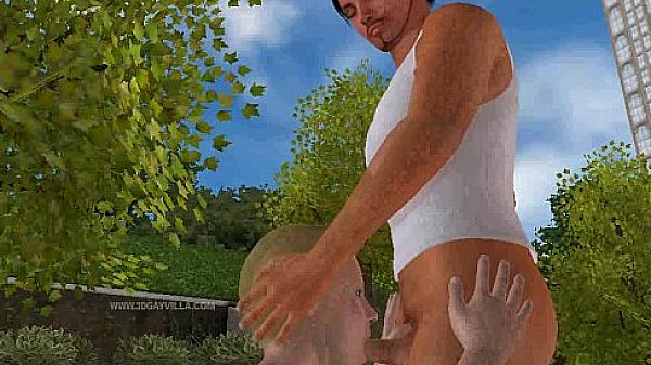 3D cartoon hunk sucks cock and gets fucked in the park 