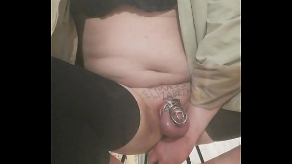 Black nylons and bra tits,, cock cage ass to mouth 