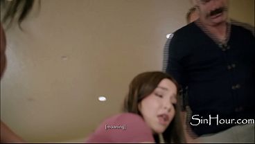 Left Her Stepmom to Get Fucked, Came Back for the Family Gangbang 