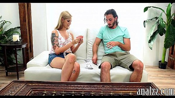 Lovely chick tries out anal sex on sofa for the first time 