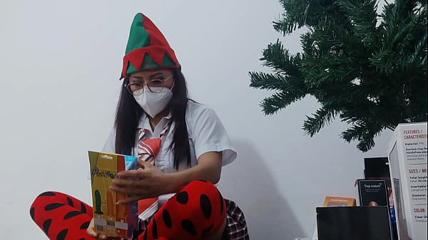 Mature student doesn't attend class because she stays at home checking out the new erotic christmas gifts she masturbates with the gifts like a slut