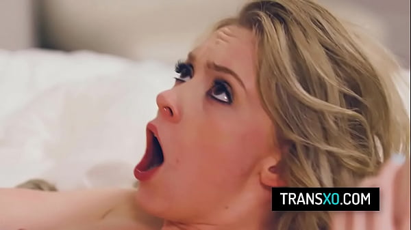 Blonde tgirl licks and fucks petite babe 