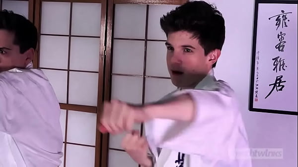 Play MP4 - Two young karatekas Abel Lacourt & William Lefort naked under their kimonos