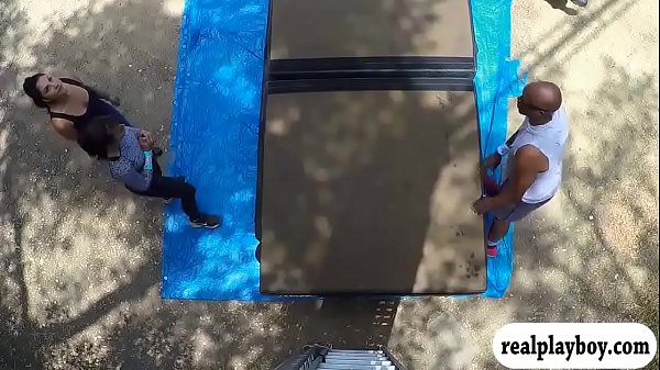 Two sexy cougars tanning while all naked in nude trail