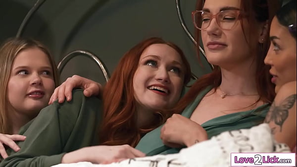 Big tits redhead stepmom siri dahl lets her teen stepdaughter scarlet skies and bffs coco lovelock and vanessa sky have a taste of her milf pussy