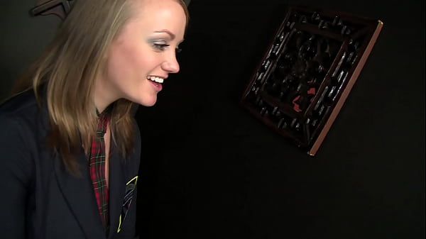 Nasty Chick Plays With Her Pussy And Sucks A Priest At The Confession Through Gloryhole thumbnail