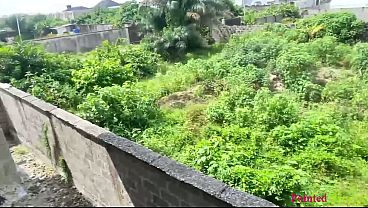 Outdoor quickie in the site with boss wife