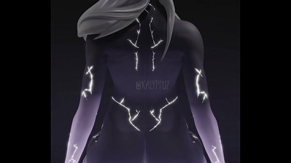 Etheria from fortnite kneeling naked with a dildo