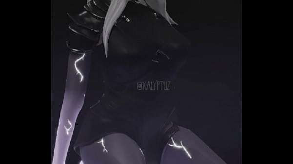 Etheria from fortnite kneeling naked with a dildo