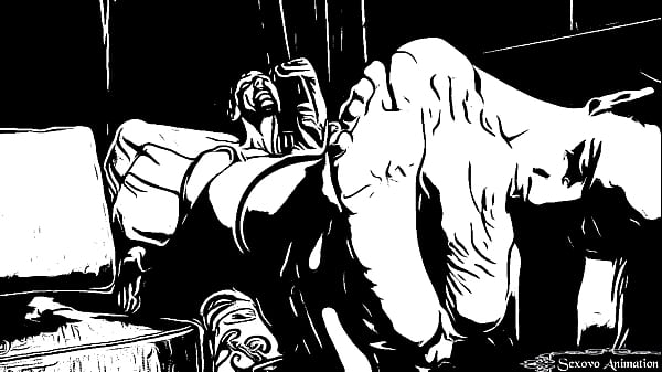 Animation lesbian girl licking big feet of amazon woman 