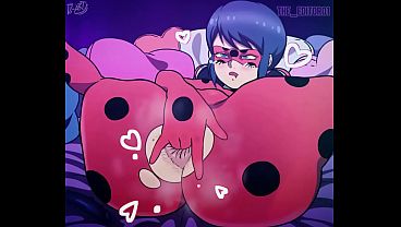 Marinette (ladybug) fingering her asshole.