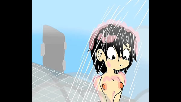Embarrassed naked female animation wrong bathroom 