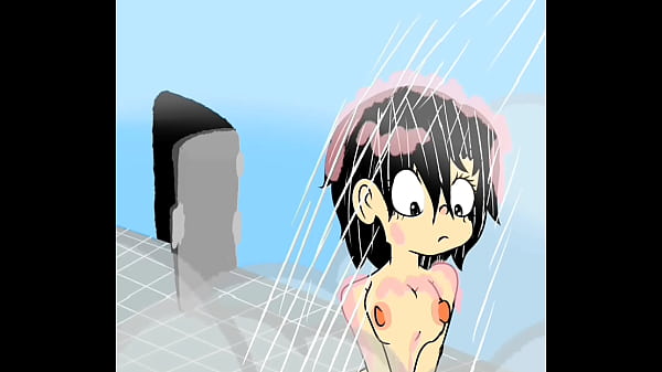 Embarrassed naked female animation wrong bathroom