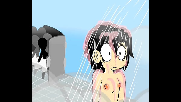 Embarrassed naked female animation wrong bathroom
