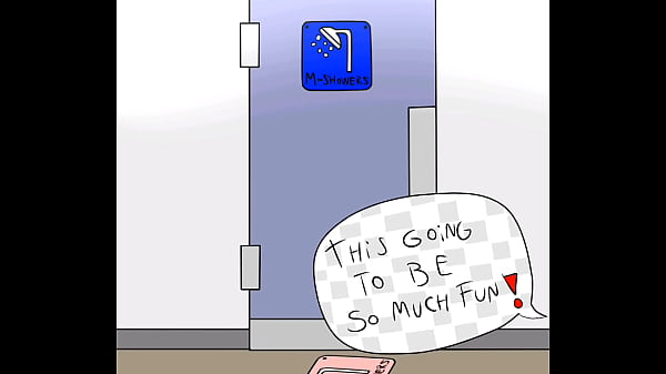 Embarrassed naked female animation wrong bathroom 