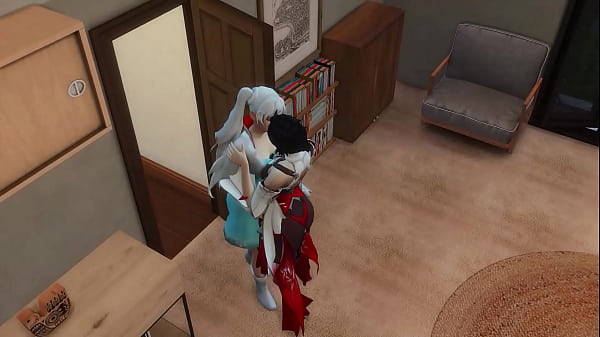 Weiss and ruby fucks in yang's guest room