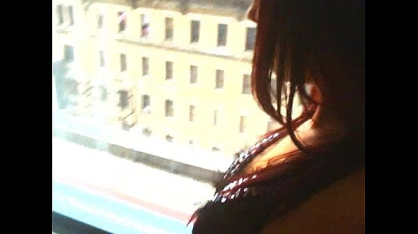 Nyli Summer teases in_front ofa window for all her fans in NYC