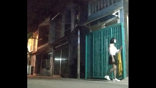 Shemale me expose at local street 