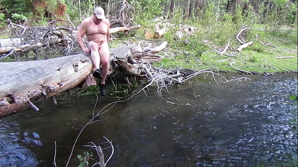 Play MP4 - Naked on a log and in the stream&period;