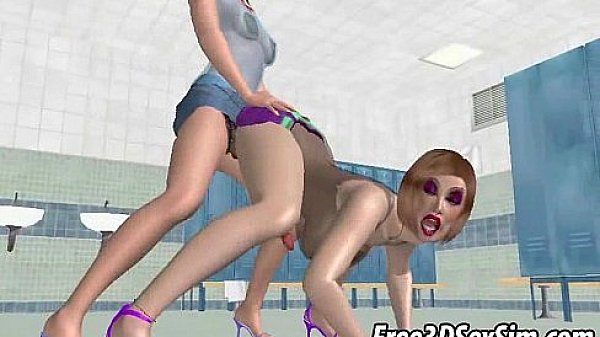 3D shemale getting fucked hard by a tranny babe 
