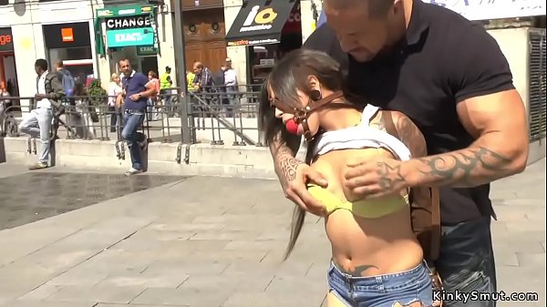 Spanish slut Aris Dark gets fucked in sex shop 