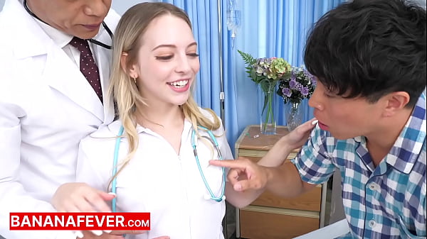 Lily larimar's tiny frame overwhelmed by two hung asian studs