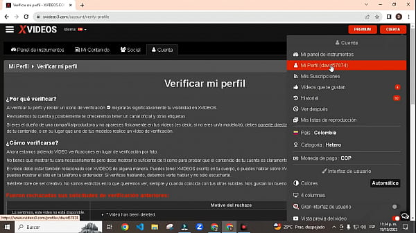 V&iacute;deo de verificaci&oacute;n 