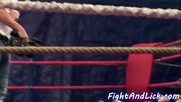 Pussy loving babe toyed after wrestling